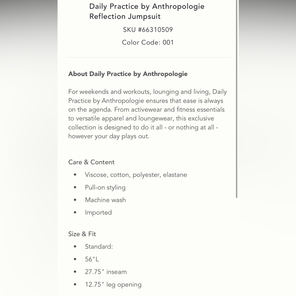 Daily Practice by Anthropologie Reflection Jumpsuit - Picture 5 of 8